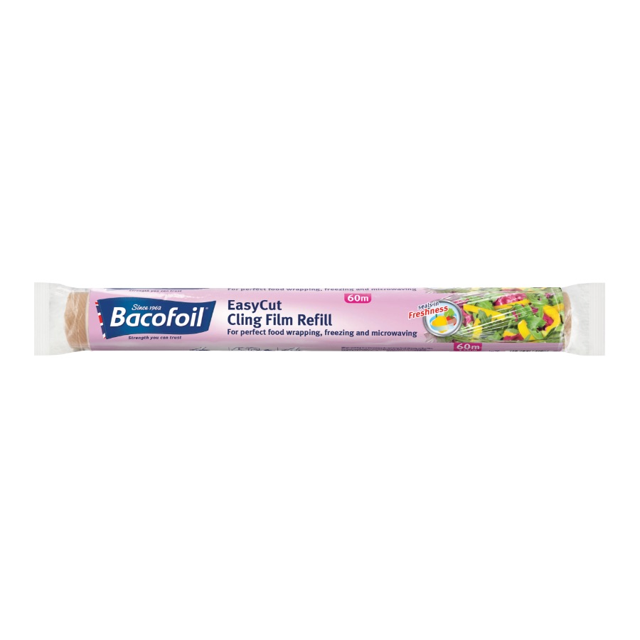 FREE UK DELIVERY 350mm x 60m Bacofoil EasyCut Cling Film Refill Roll
